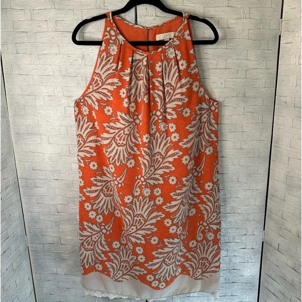 Ann Taylor LOFT Womens Dress mini Sleeveless floral  lace Coquette Fairycore‎
